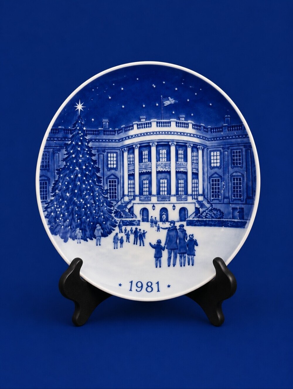 3/$30 VTG Christmas in America Porcelain Danish Transferwear Collector's Plate